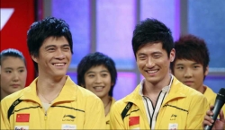 Fu Haifeng and Cai Yun on a TV show